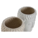 Planter Home ESPRIT Hvit Beige Keramikk 15 x 15 x 25 cm (2 enheter)