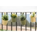 Ghiveci Home ESPRIT Galben Verde Chihlimbar Roz deschis Metal 11,5 x 11,5 x 21 cm (3 Unități)