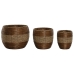 Conjunto de vasos Home ESPRIT Natural Metal Fibra Tropical 33 x 33 x 30 cm