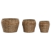 Conjunto de vasos Home ESPRIT Natural Metal Fibra Tropical 32 x 32 x 25 cm