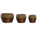 Conjunto de vasos Home ESPRIT Natural Metal Fibra Tropical 32 x 32 x 23 cm