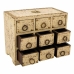 Caja-Joyero Alexandra House Living Crema Madera de mango 10 x 16 x 20 cm 9 cajones