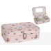 Jewelry box Romimex Pink PVC 22 x 7 x 15 cm Flowers