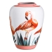 Vaas Keraamiline Korallpunane Valge Roosa flamingo 36 x 36 x 48 cm