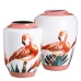 Vase Ceramic Coral White Pink flamingo 36 x 36 x 48 cm