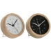 Orologio da Tavolo Home ESPRIT Bianco Nero Bambù 10 x 4,3 x 10 cm (2 Unità)