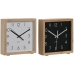 Horloge de table Home ESPRIT Blanc Noir Bambou 16 x 4,6 x 16 cm (2 Unités)