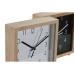 Horloge de table Home ESPRIT Blanc Noir Bambou 16 x 4,6 x 16 cm (2 Unités)