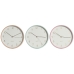 Horloge Murale Home ESPRIT Corail Menthe Lila PVC 25,5 x 4,3 x 25,5 cm (3 Unités)