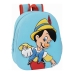 Mochila Escolar 3D Disney Pinocchio Vermelho Azul Claro