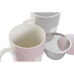 Taza con Filtro para Infusiones Home ESPRIT Gris Rosa 340 ml (2 Unidades)