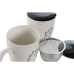 Kop met theefilter Home ESPRIT Wit Zwart 340 ml (2 Stuks)