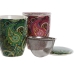 Kop met theefilter Home ESPRIT Groen Turkoois Kastanjebruin Lila Modern 340 ml (2 Stuks)