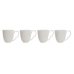 Juego de Tazas DKD Home Decor Blanco Natural 350 ml (5 Unidades)