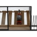 Botellero Home ESPRIT Negro Natural Madera Metal Cristal 102 x 32 x 60 cm