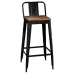 Tabouret Home ESPRIT Noir Bois Métal 41 x 38 x 96 cm