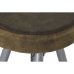 Banqueta Home ESPRIT Castanho Prateado Pele Metal 39 x 39 x 57 cm