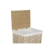 Cesto da Roupa Home ESPRIT Branco Natural Metal 44 x 35 x 55 cm