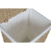 Cesto per i Panni Home ESPRIT Bianco Naturale Metallo 44 x 35 x 55 cm