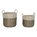 Basket set Home ESPRIT White Black Natural 44 x 44 x 49 cm (2 Pieces)