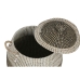 Set de basket Home ESPRIT Blanc Noir Naturel 45 x 45 x 48 cm (2 Pièces)