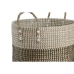 Basket set Home ESPRIT White Black Natural 44 x 44 x 49 cm (2 Pieces)