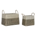 Basket spelset Home ESPRIT Wit Zwart Natuurlijk Zeegras Boho 44 x 25 x 38 cm (2 Onderdelen)