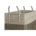 Basket spelset Home ESPRIT Wit Zwart Natuurlijk Zeegras Boho 44 x 25 x 38 cm (2 Onderdelen)