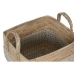 Basket spelset Home ESPRIT Wit Natuurlijk Lichtbruin PVC Zeegras Russen 43 x 38 x 36 cm (2 Onderdelen)