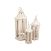 Lantern set Romimex White Metal Glass 19 x 36 x 19 cm 28 x 66 x 28 cm 36 x 86 x 36 cm 3 Pieces