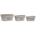 Set de Coșuri Home ESPRIT Alb Bej răchită 36 x 29 x 15 cm (3 Piese)