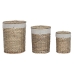 Korg - set Home ESPRIT Beige Naturell vide 45 x 45 x 55 cm 3 Delar