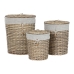 Basket set Home ESPRIT Beige Natural wicker 45 x 45 x 55 cm 3 Pieces