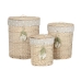 Conjunto de Cestas Home ESPRIT Verde Natural vime 45 x 45 x 55 cm 3 Peças