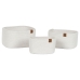 Set di Cestini Home ESPRIT Bianco Moderno 25 x 20 x 14 cm (3 Pezzi)