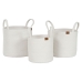 Set di Cestini Home ESPRIT Bianco Moderno 30 x 30 x 28 cm (3 Pezzi)