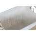 Set de basket Home ESPRIT Blanc Naturel Métal Moderne 45 x 34 x 36 cm (3 Pièces)