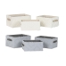 Set di Cestini Home ESPRIT Grigio Crema 35 x 25 x 18 cm (3 Pezzi) (2 Unità)