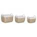 Basket spelset Home ESPRIT Wit Natuurlijk Metaal Modern 45 x 34 x 36 cm (3 Onderdelen)