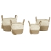 Conjunto de Cestas Home ESPRIT Natural Marrom claro Juta Moderno 40 x 40 x 41 cm