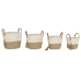 Conjunto de Cestas Home ESPRIT Natural Marrom claro Juta Moderno 40 x 40 x 41 cm