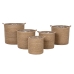 Juego de Cestas Home ESPRIT Natural Fibra natural 37 x 37 x 41 cm (5 Piezas)