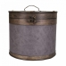 Boîte de rangement avec couvercle Alexandra House Living Marron Gris PVC Bois Métal 30 x 27 x 30 cm Ronde