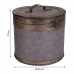 Storage Box with Lid Alexandra House Living Brown Grey PVC Wood Metal 30 x 27 x 30 cm Circular