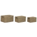 Set de basket Home ESPRIT Naturel Métal Fibre naturelle Tropical 46 x 36 x 26 cm (3 Pièces)