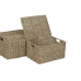 Set de basket Home ESPRIT Naturel Métal Fibre naturelle Tropical 46 x 36 x 26 cm (3 Pièces)