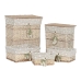 Conjunto de Cestas Home ESPRIT Verde Bege Natural vime 47 x 35 x 55 cm 5 Peças