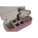 Casetă de Bijuterii Home ESPRIT Crem Magenta 20,5 x 10 x 6 cm (2 Piese)