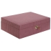 Smykkeskrin Home ESPRIT Flødefarvet Magenta 27 x 19 x 9 cm