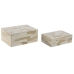 Box-Schmuckkästchen Home ESPRIT Knochen Mango-Holz 18 x 13 x 7,7 cm (2 Stücke)